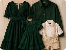 Looks em verde escuro e branco